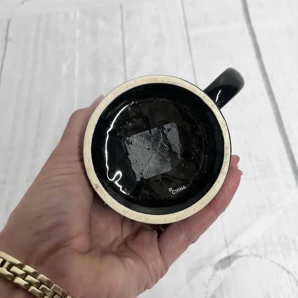 Vintage Walt Disney World MGM Studios Black White Tea Coffee Mug 1987 3.75